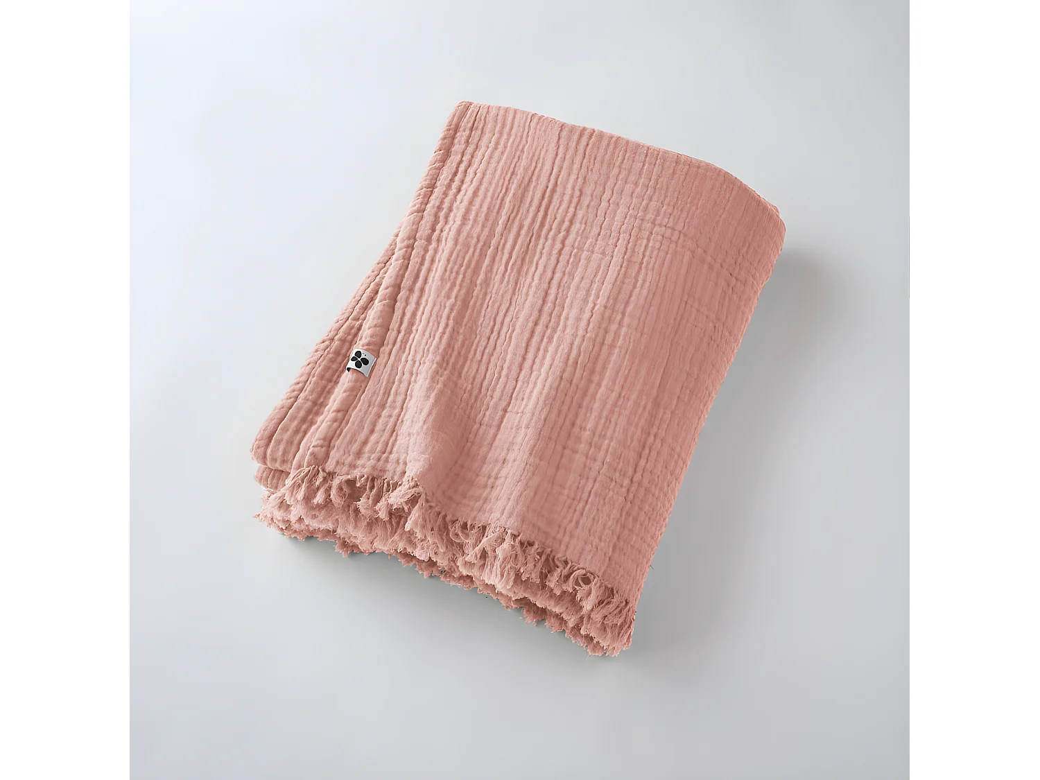 Plaid à franges "Gaïa" toutes dimensions "Gaze de Coton"