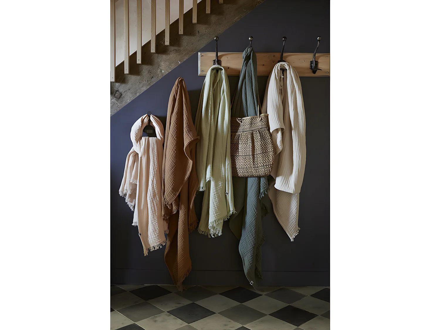 Plaid à franges "Gaïa" toutes dimensions "Gaze de Coton"