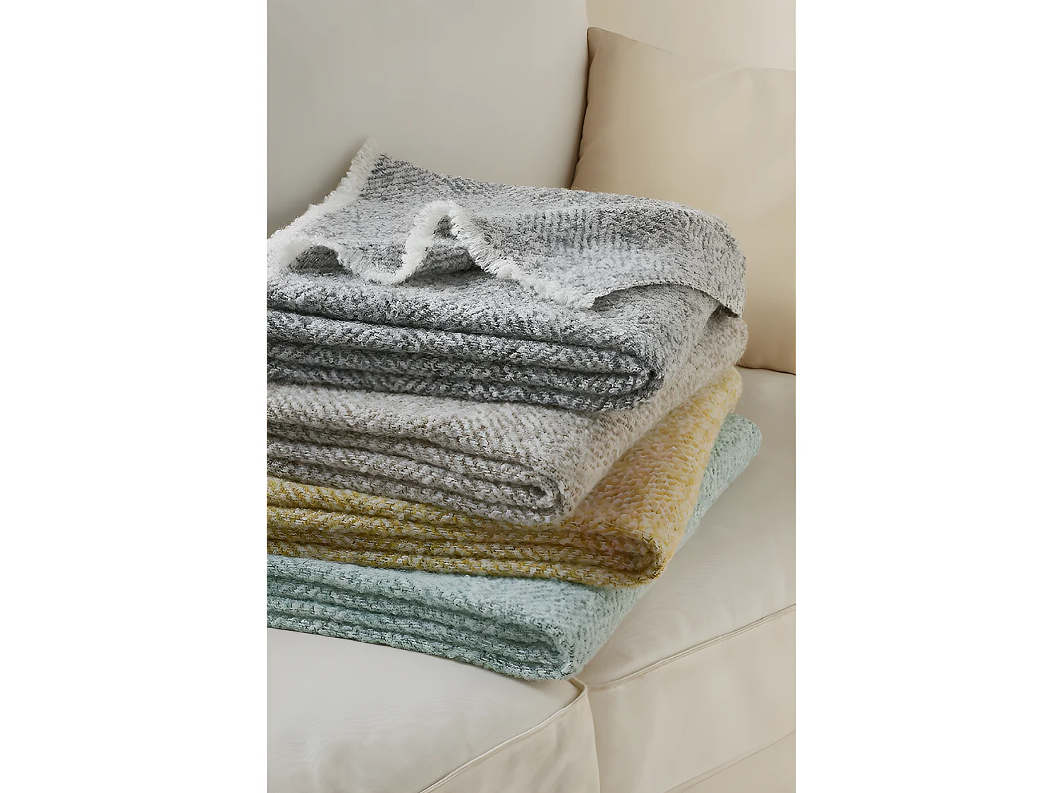 Plaid Alpaga & Laine chevron "Siena" 130 x 170 cm Toison d'or