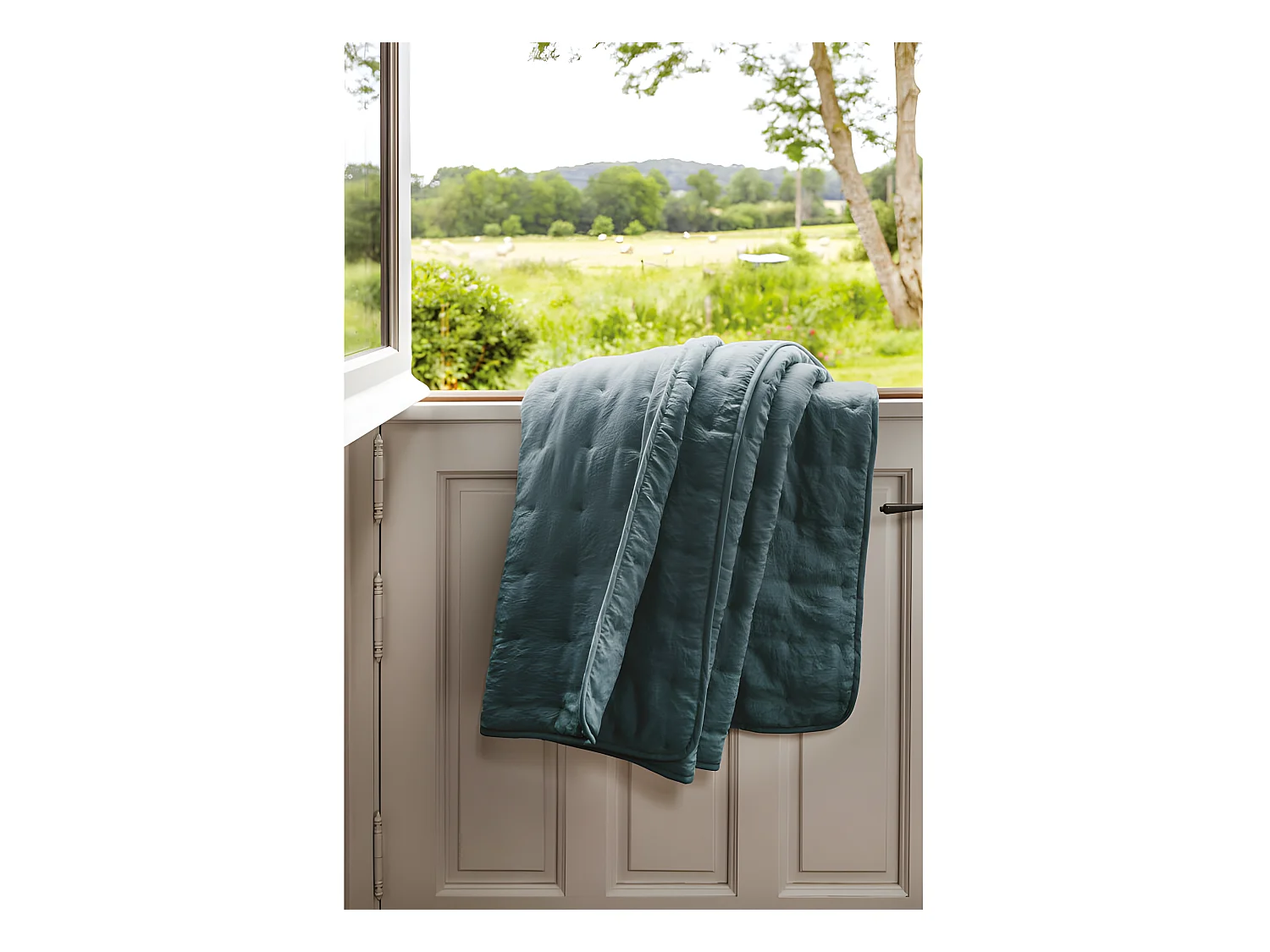 Plaid matelassé aspect lavé-froissé "Angkor" Toison d'Or