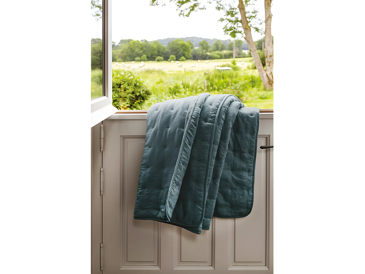 Plaid matelassé aspect lavé-froissé "Angkor" Toison d'Or