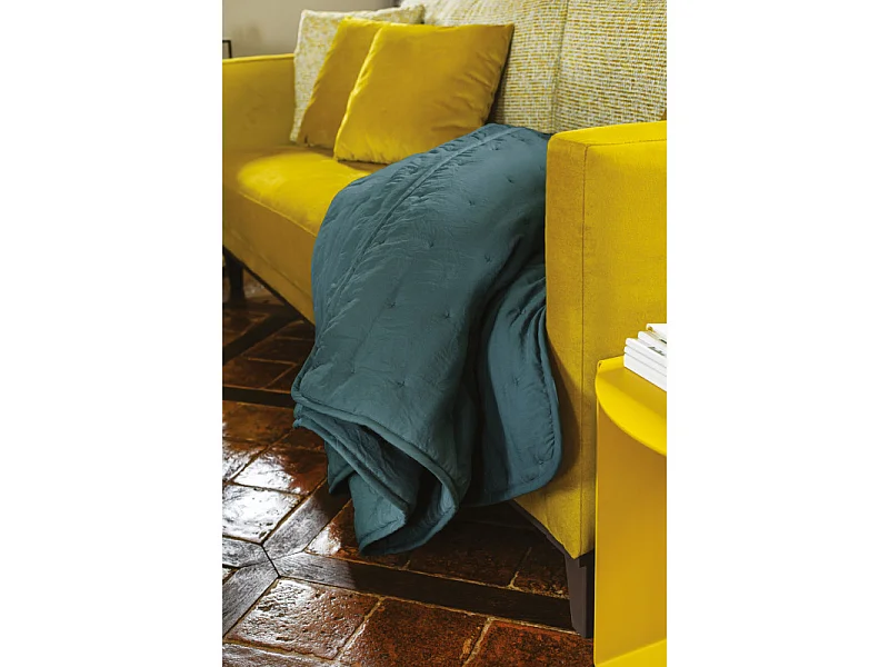 Plaid matelassé aspect lavé-froissé "Angkor" Toison d'Or