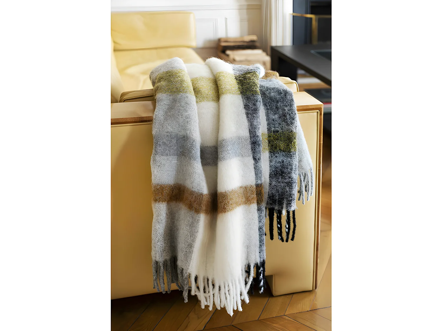 Plaid Alpaga Mohair Laine & Polyamide "Iseo" 130 x 180 cm Toison d'or