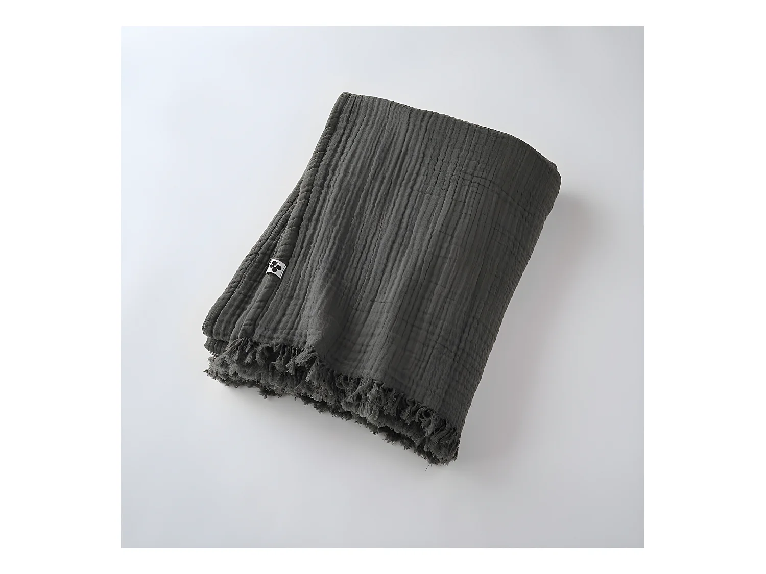 Plaid à franges "Gaïa" toutes dimensions "Gaze de Coton"