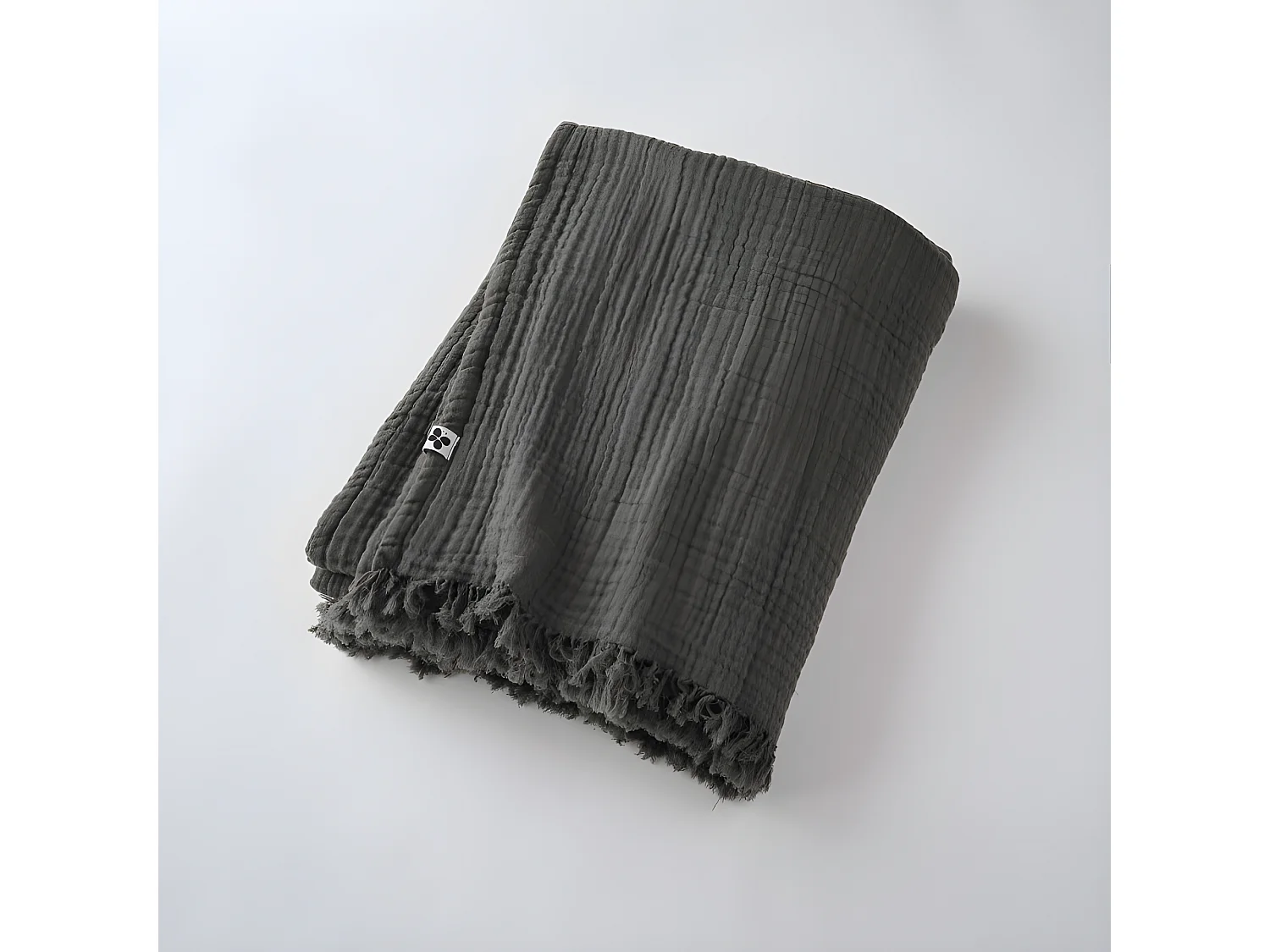 Plaid à franges "Gaïa" toutes dimensions "Gaze de Coton"