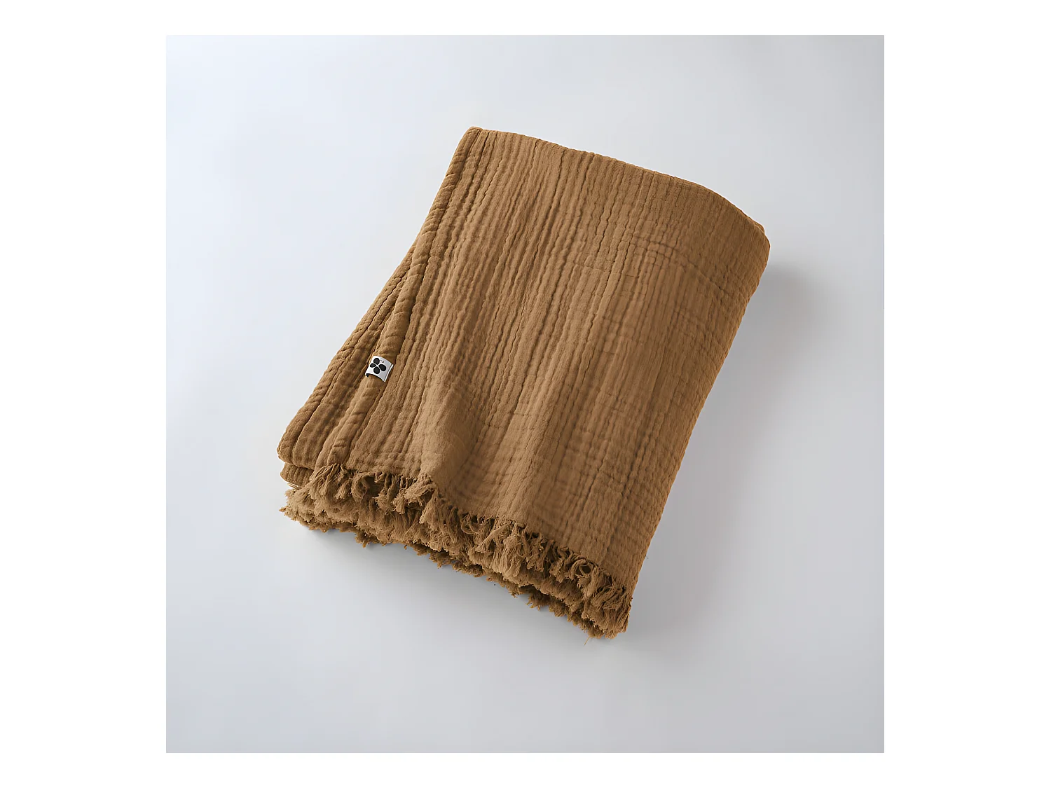 Plaid à franges "Gaïa" toutes dimensions "Gaze de Coton"