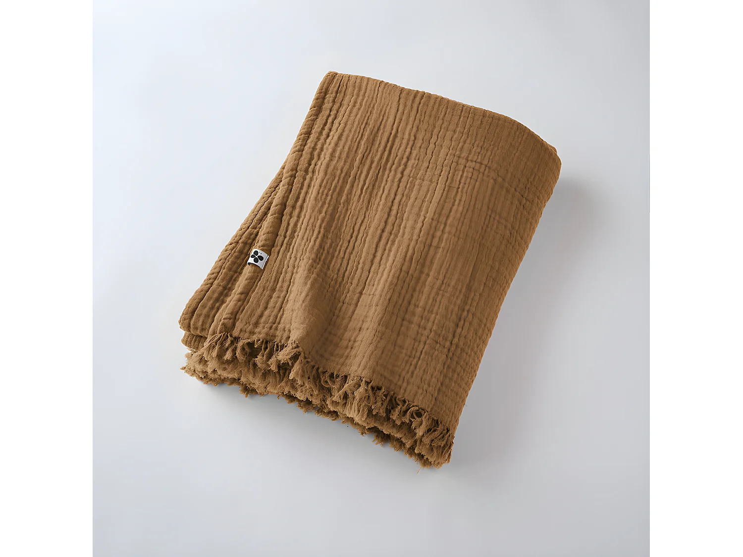 Plaid à franges "Gaïa" toutes dimensions "Gaze de Coton"