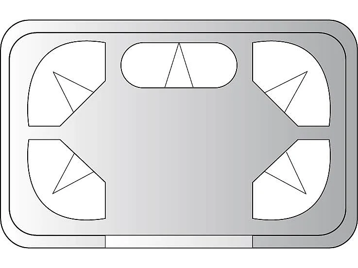 Hammam droit VENUS 6 places avec sièges ergonomiques, panneau de contrôle extérieur et sonde de température - L212 x L134 x H210 cm