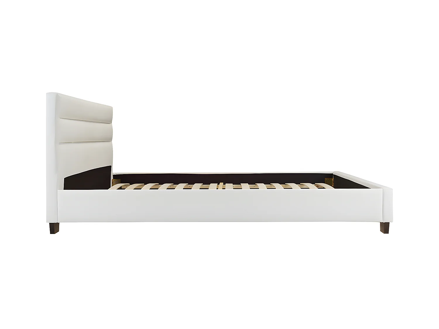 Lit 160 x 200 cm - Simili - Blanc - FAUSTIN