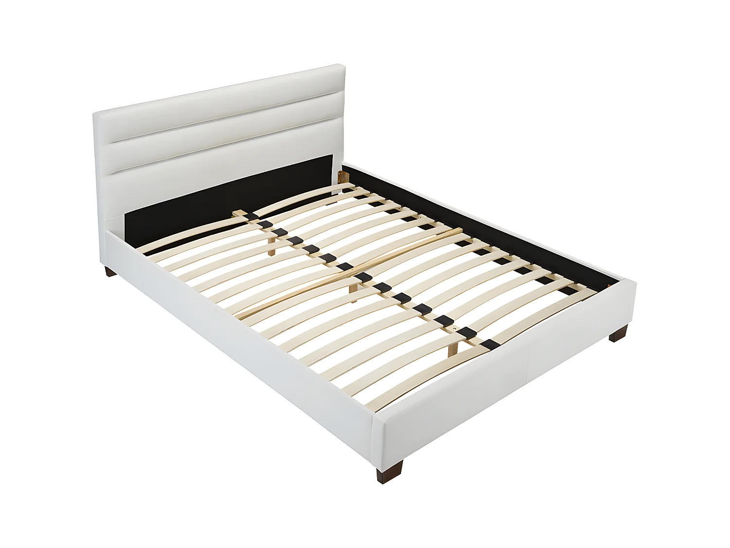 Seng 160 x 200 cm - Kunstlæder - Hvid - FAUSTIN