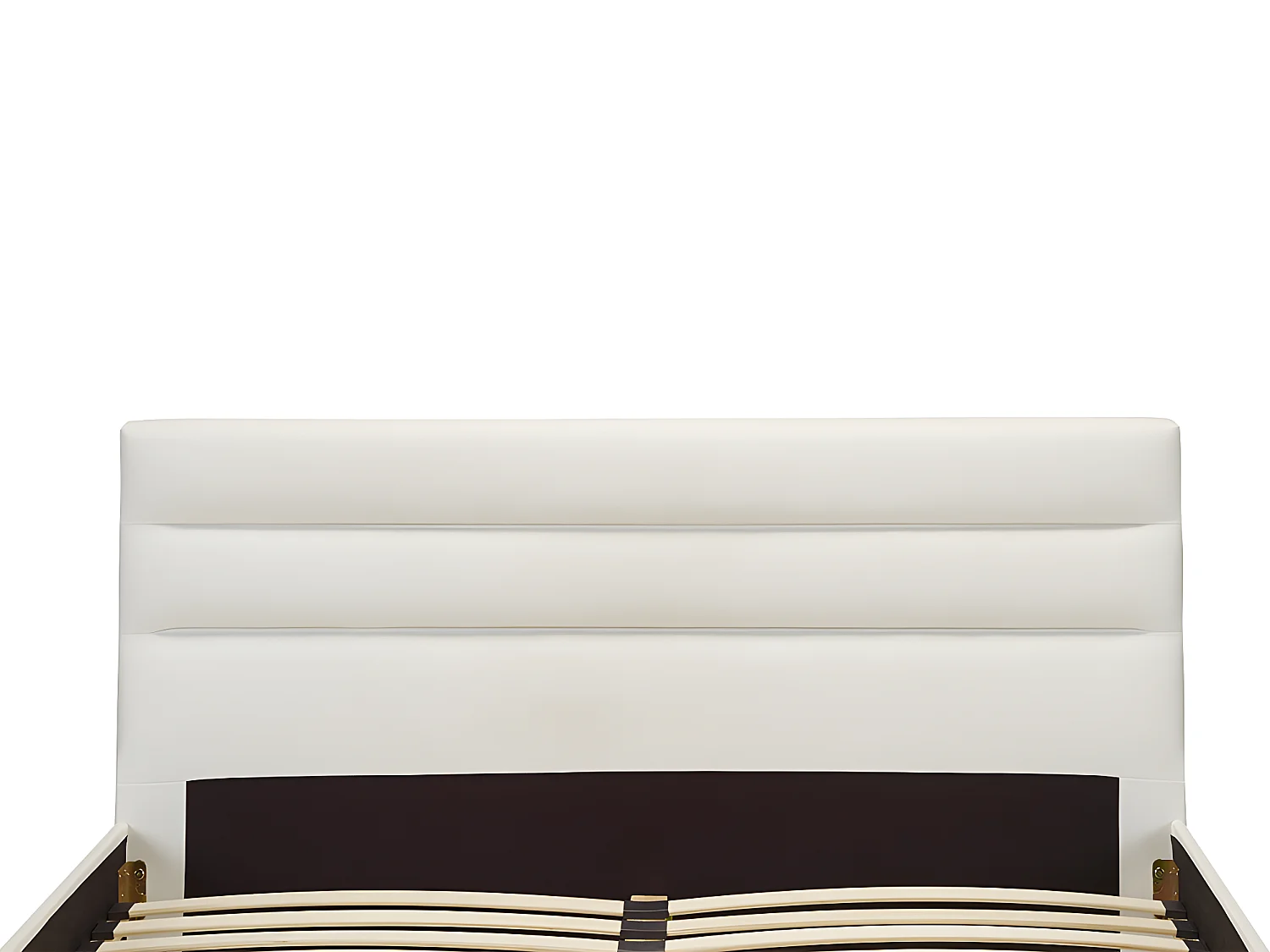 Tweepersoonsbed FAUSTIN - 160 x 200 cm - Wit kunstleer