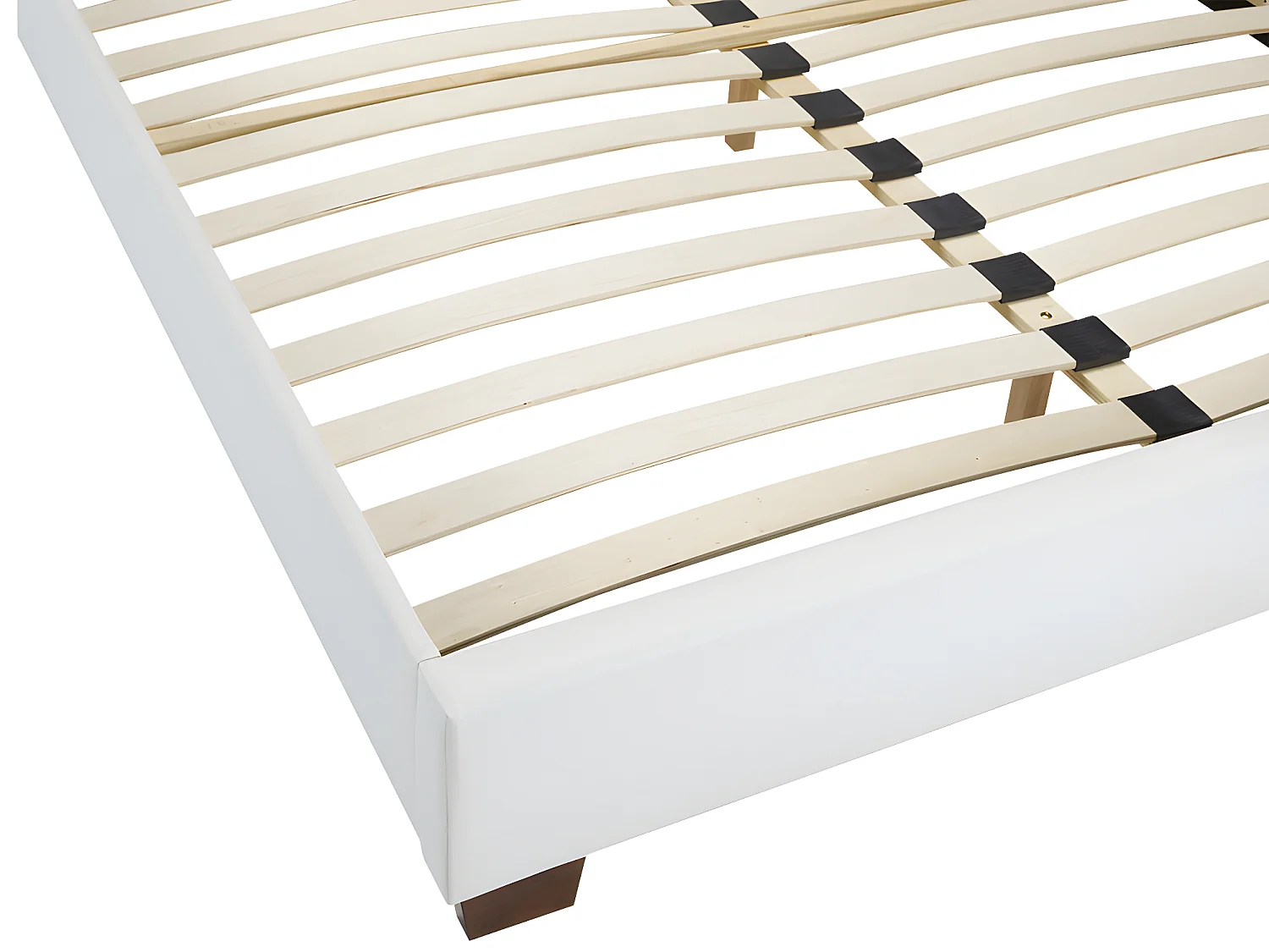 Tweepersoonsbed FAUSTIN - 160 x 200 cm - Wit kunstleer