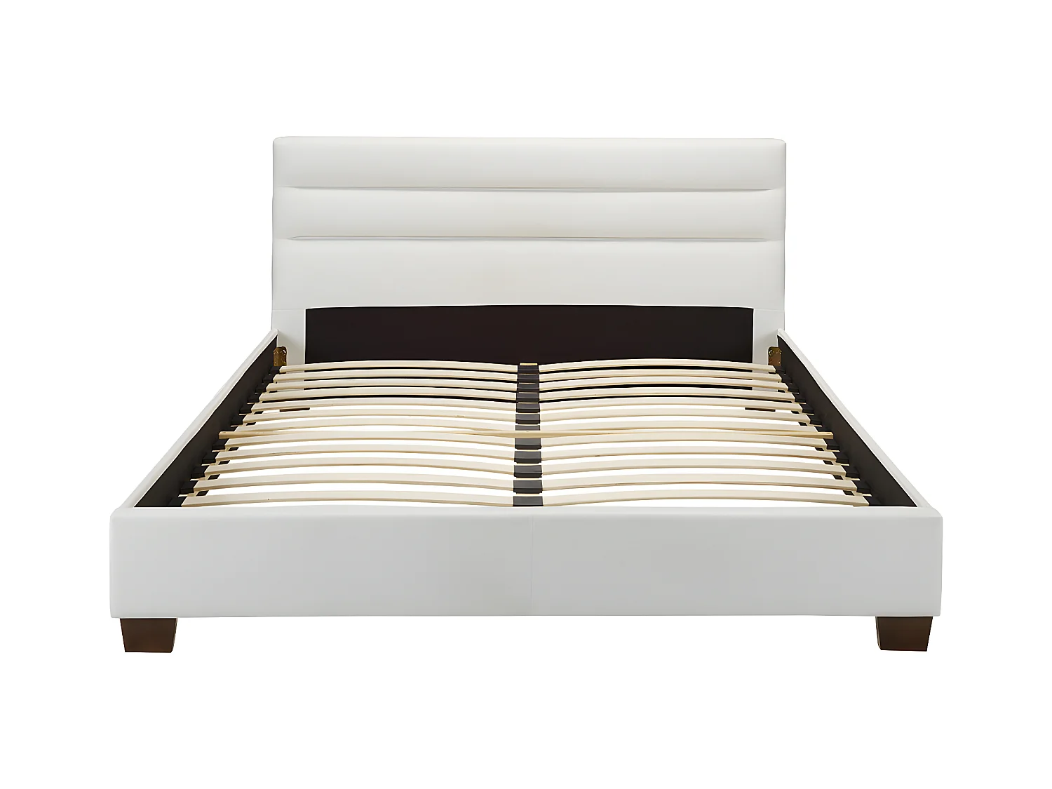 Seng 140 x 190 cm - Kunstlæder - Hvid - FAUSTIN