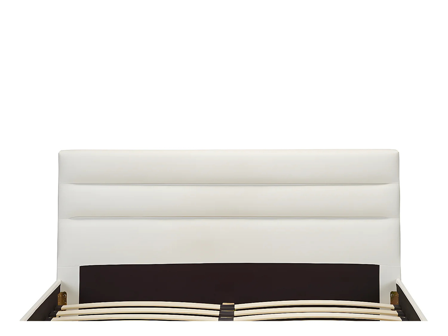 Seng 140 x 190 cm - Kunstlæder - Hvid - FAUSTIN