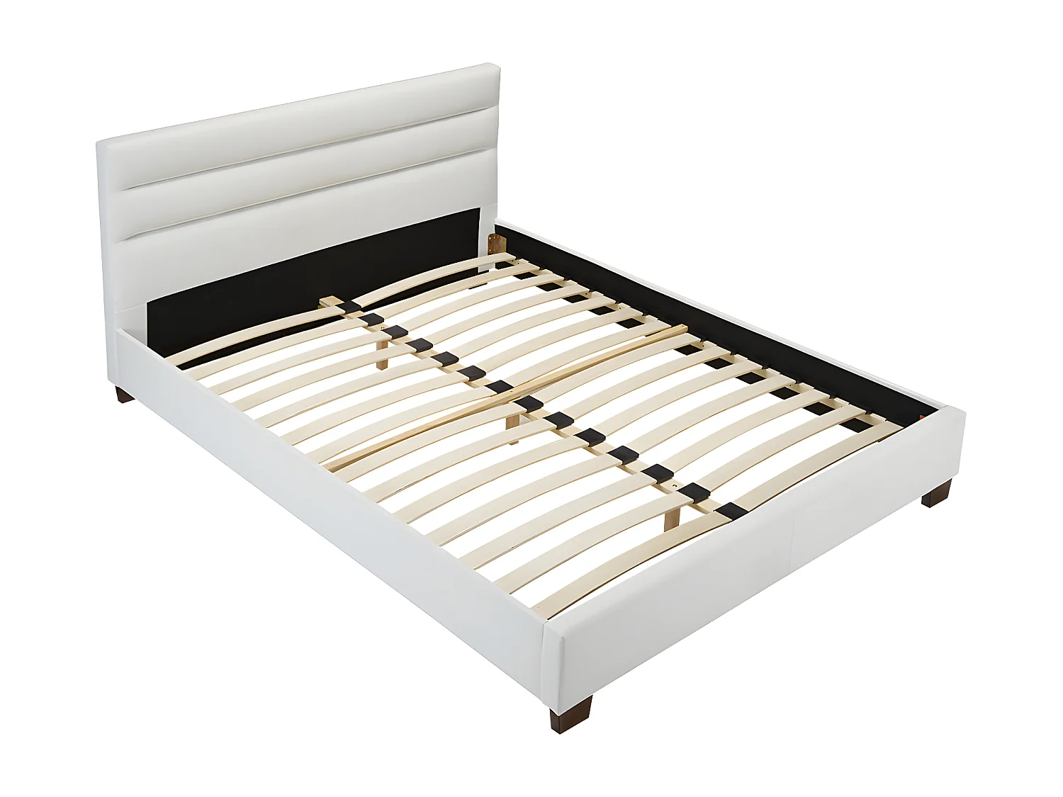 Letto matrimoniale alla francese 140 x 190 cm in Similpelle Bianco - FAUSTIN