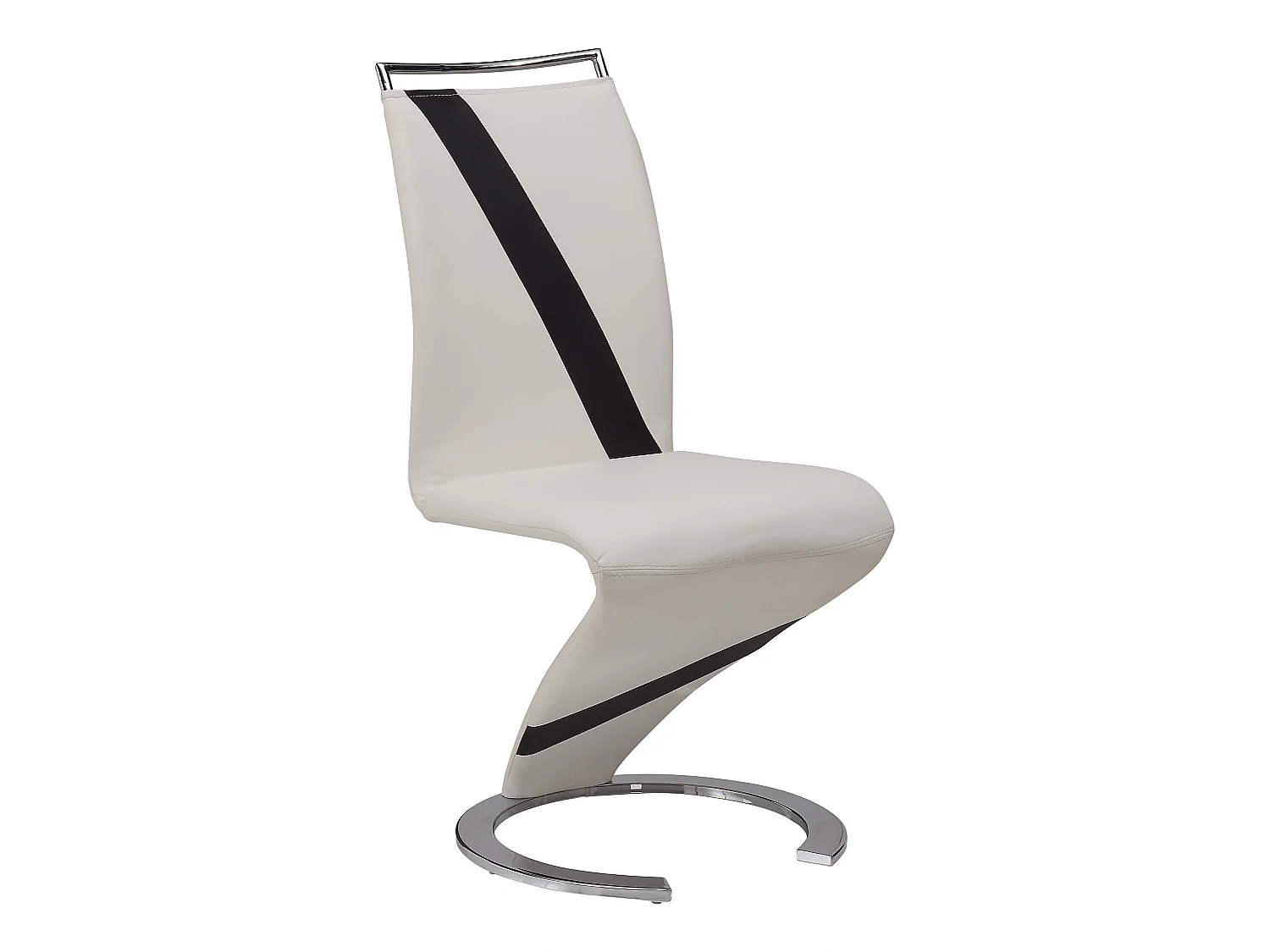 Lot de 4 chaises TWIZY - Simili blanc & noir