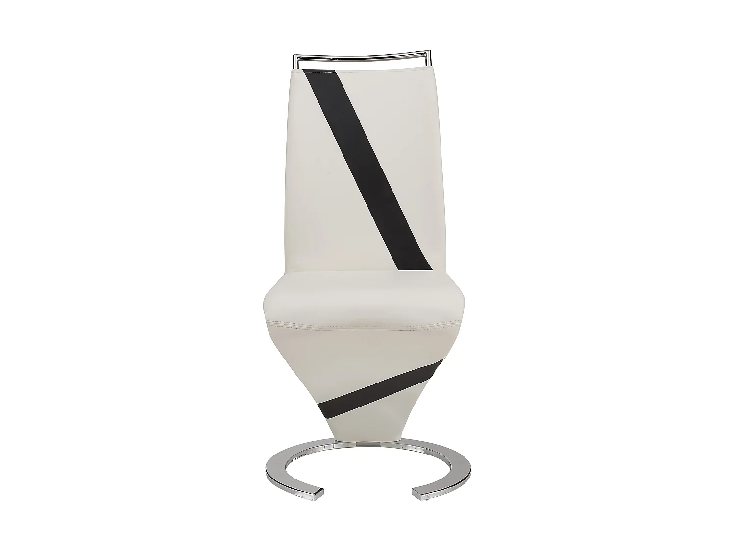 Lot de 6 chaises TWIZY - Simili blanc & noir