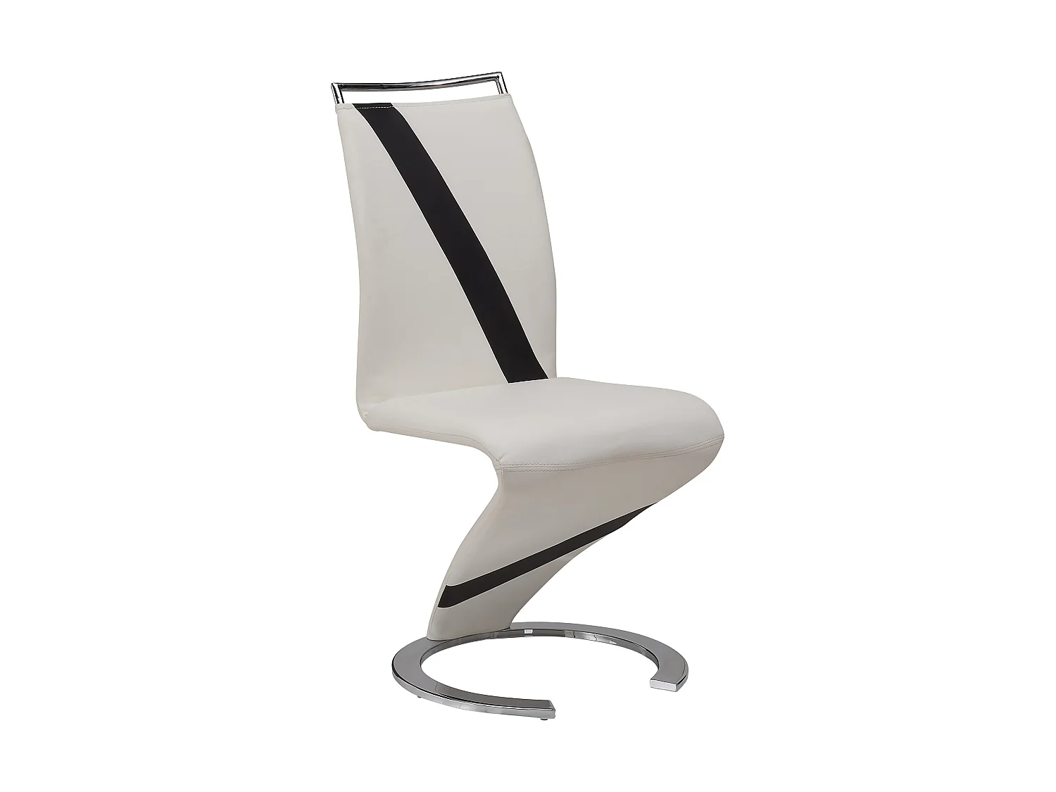 Lot de 6 chaises TWIZY - Simili blanc & noir