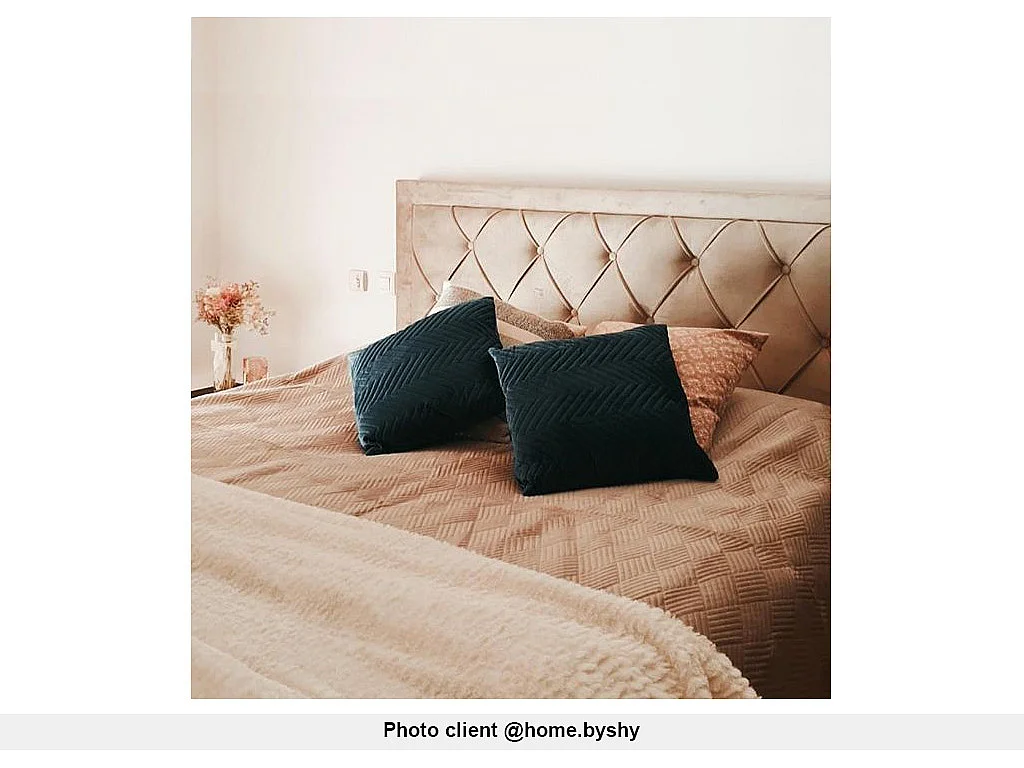 Polsterbett mit Schubladen - 160 x 200 cm - Samt - beige - LEOPOLD