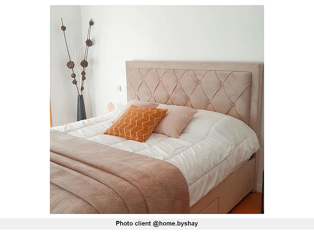 Polsterbett mit Schubladen - 160 x 200 cm - Samt - beige - LEOPOLD