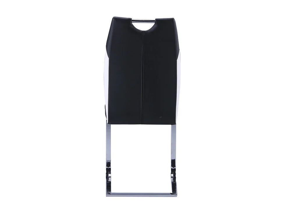 Set van 4 stoelen WINCH - Zwart / wit  kunstleer - Poten van chroom metaal 