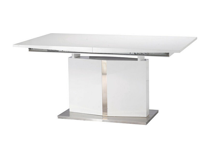 Esstisch ausziehbar - Edelstahl - MDF lackiert - Weiß - TRINITY von Pascal günstig online kaufen