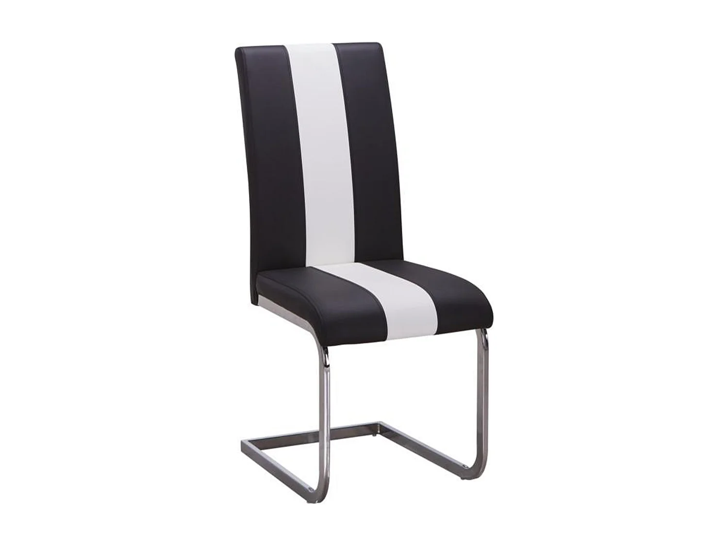 Lot de 4 Chaises en simili TRINITY de Pascal MORABITO - Simili - Noir & blanc