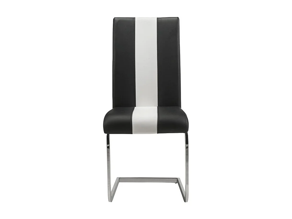 Lot de 4 Chaises en simili TRINITY de Pascal MORABITO - Simili - Noir & blanc