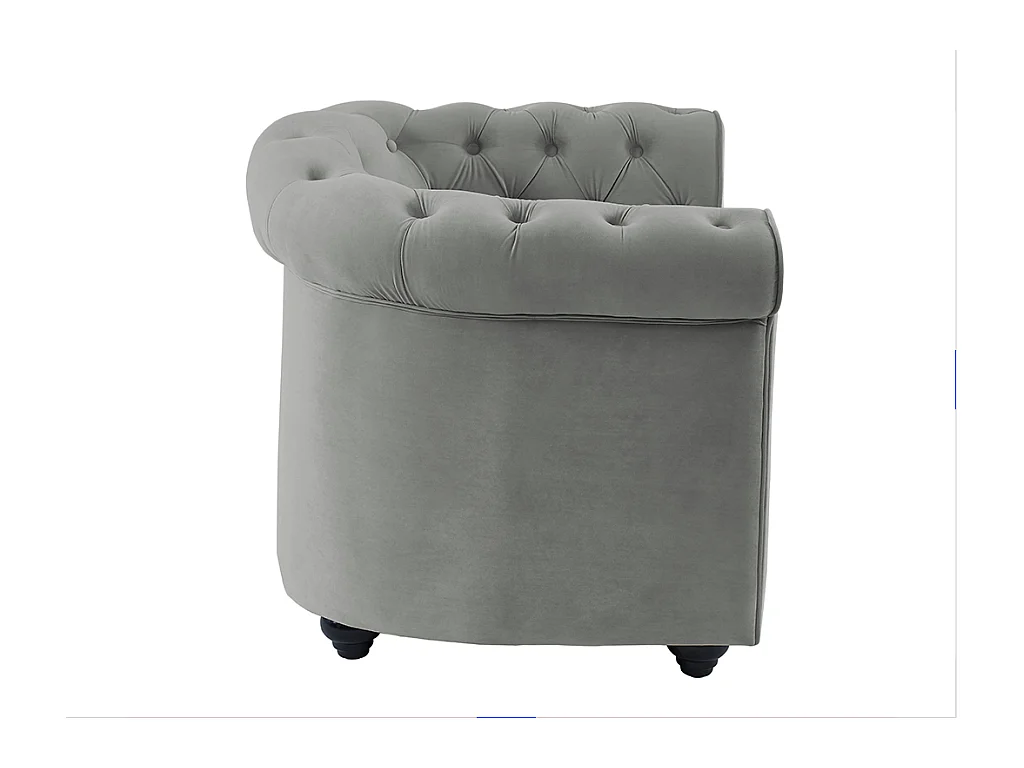 Sessel - Samt - Hellgrau - CHESTERFIELD