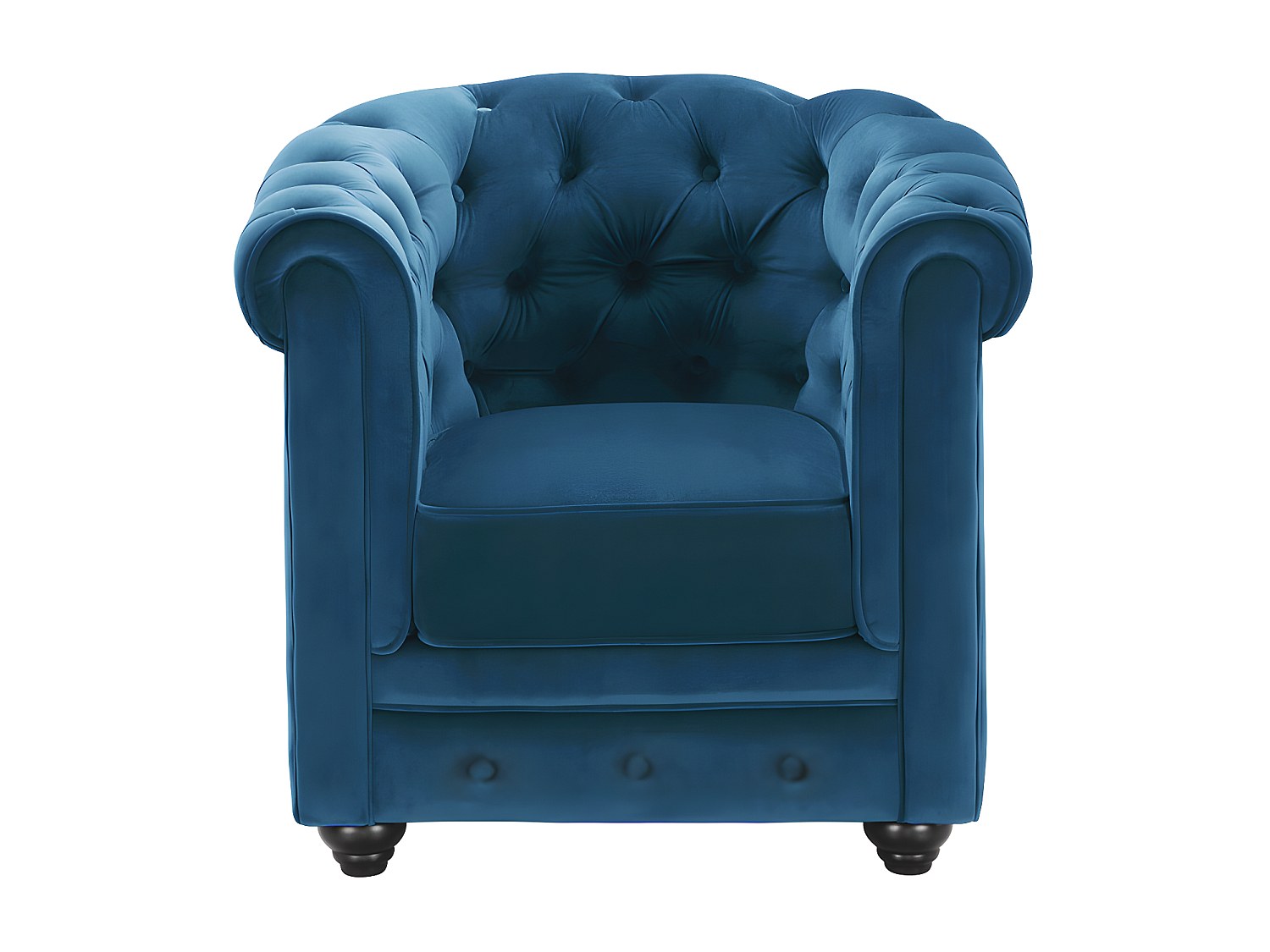 Vente-unique Sessel - Samt - Grünblau - Chesterfield