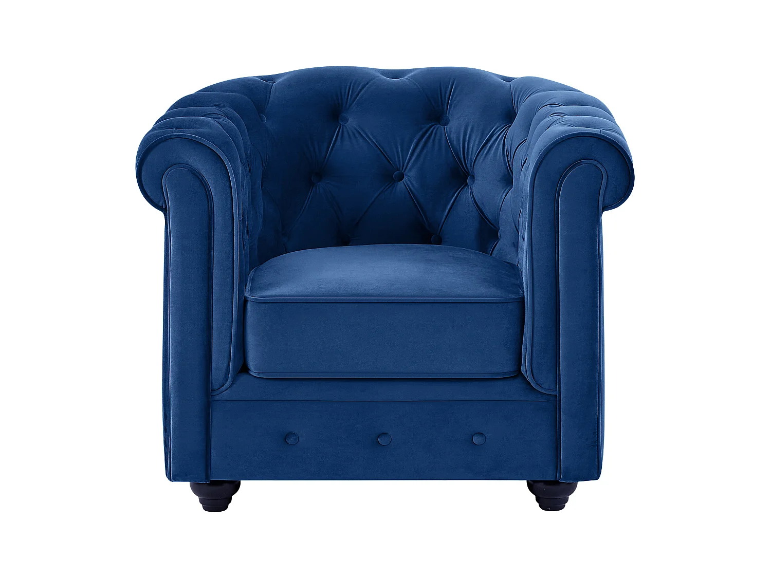 Fotel CHESTERFIELD - Welur w odcieniu niebieskim królewskim