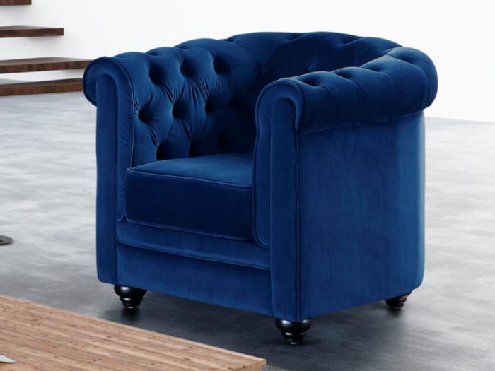 Sillón Terciopelo Azul | Venta-Unica