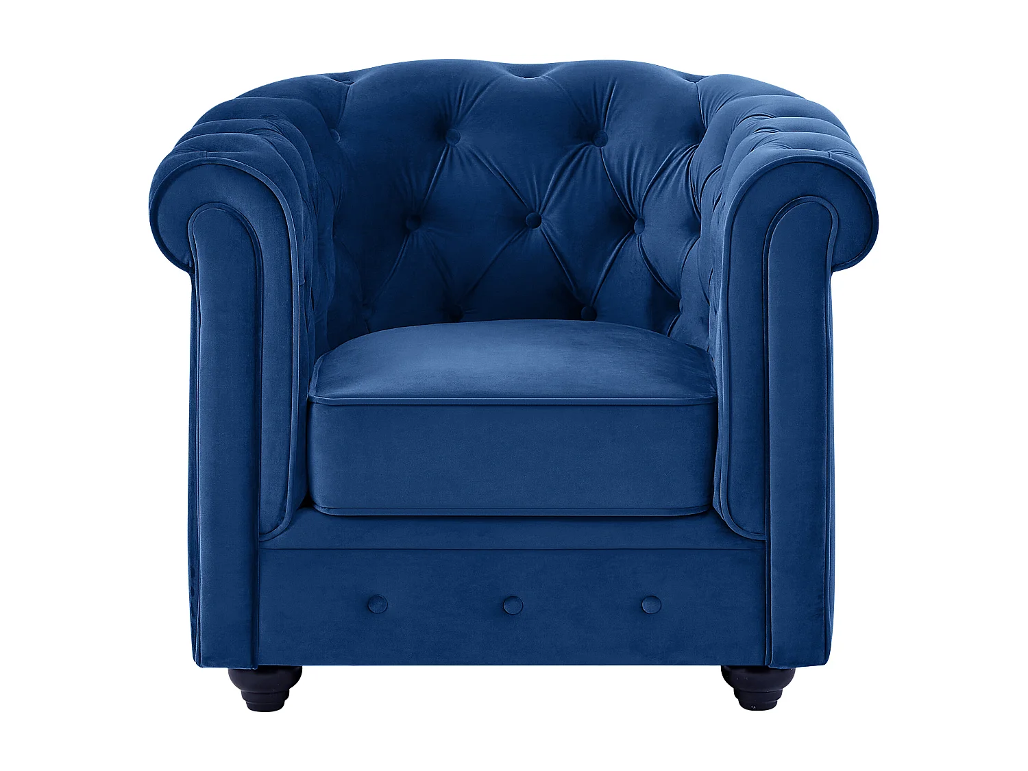 Fauteuil CHESTERFIELD - Velours bleu roi