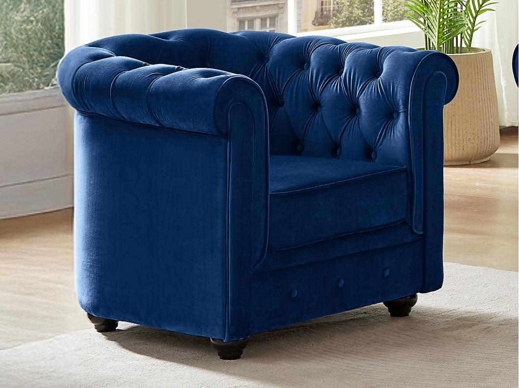 Sillón de terciopelo CHESTERFIELD - Azul noche