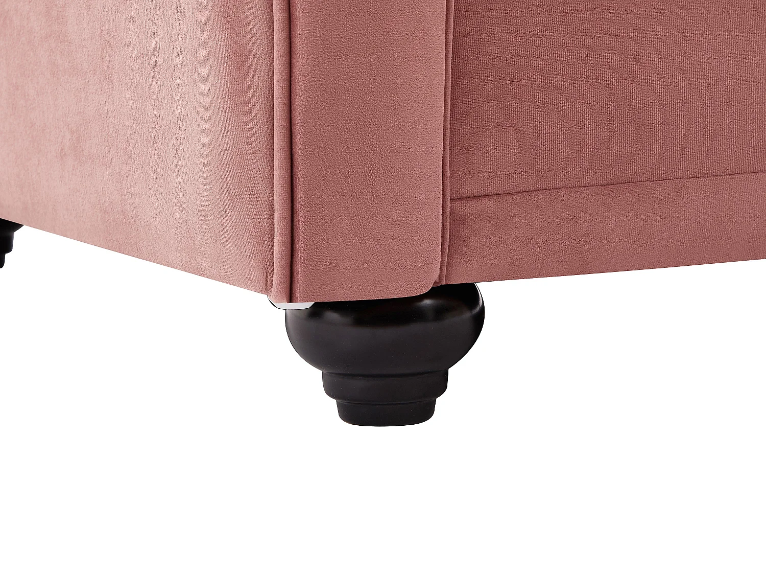 Canapé 3 places et fauteuil CHESTERFIELD - Velours rose pastel