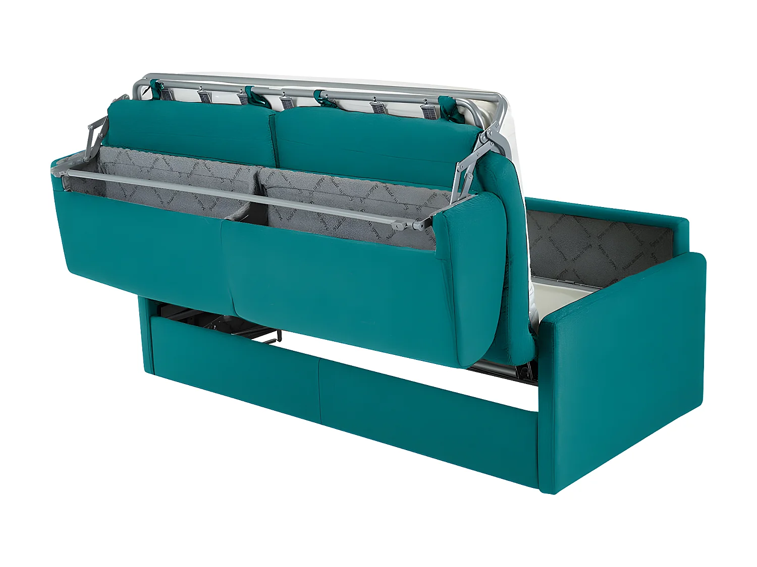 Vierzits express bedbank CALIFE van stof - turquoise - slaapafmeting 160 cm