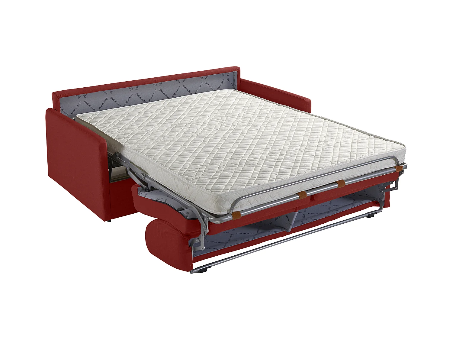 Schlafsofa 4-Sitzer - Liegefläche: 160 cm - Matratzenhöhe: 14 cm - Stoff - Rot - CALIFE