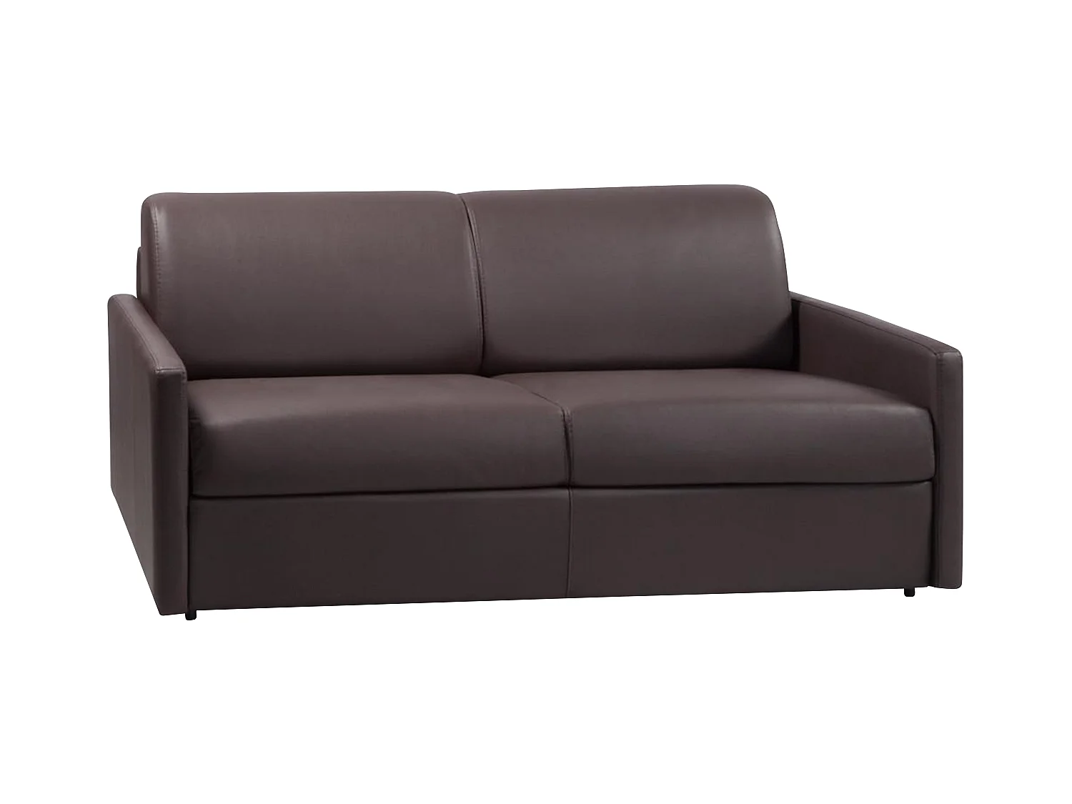 Canapé 4 places convertible express en simili marron - Couchage 160 cm - Matelas 14 cm CALIFE