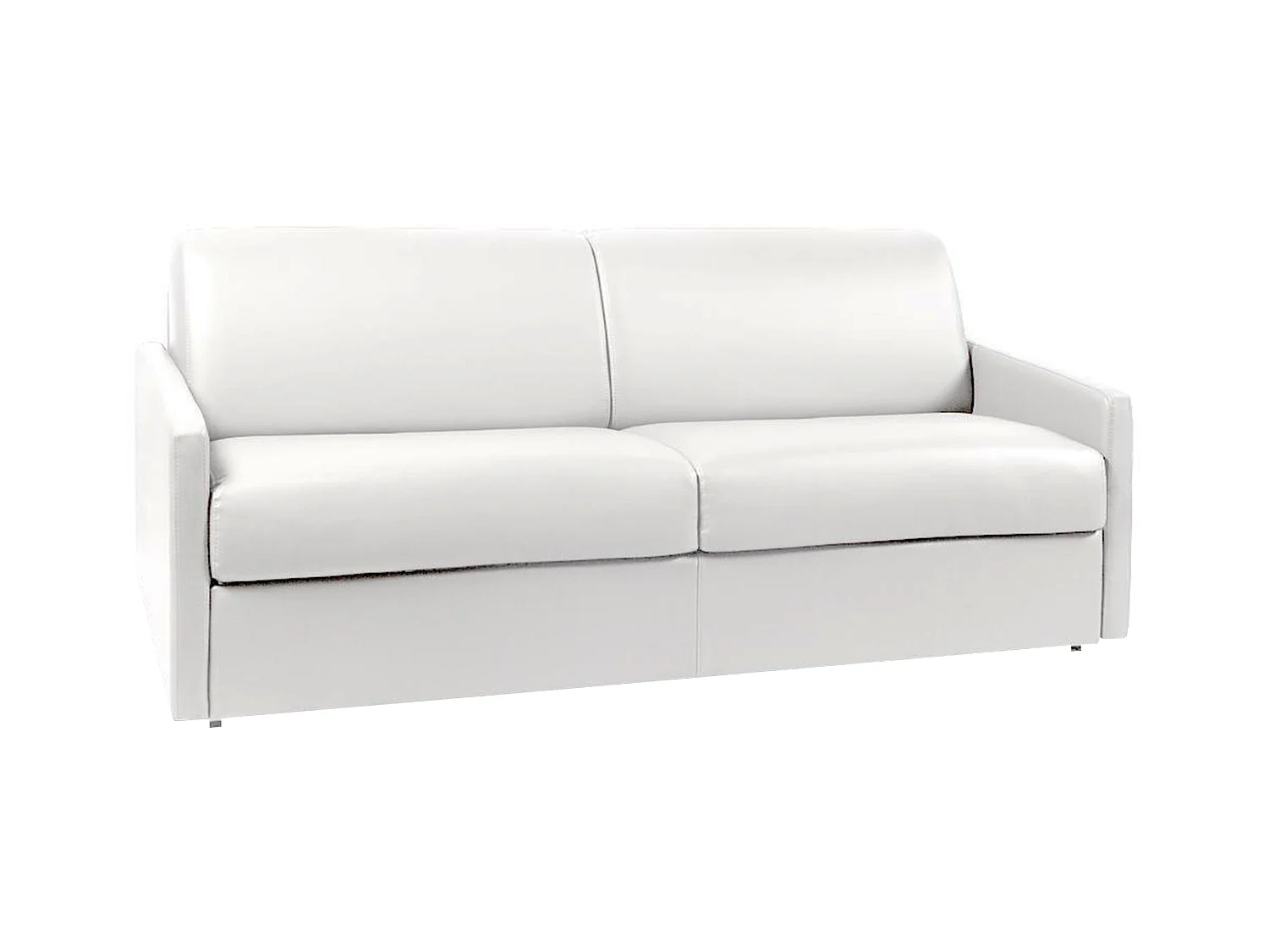 Vierzits express-bedbank van kunstleer CALIFE - wit - slaapafmeting 160 cm