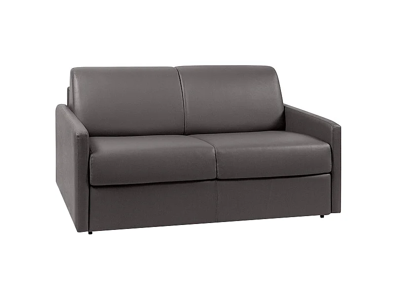 Canapé 2 places convertible express en simili gris - Couchage 120 cm - Matelas 14 cm CALIFE