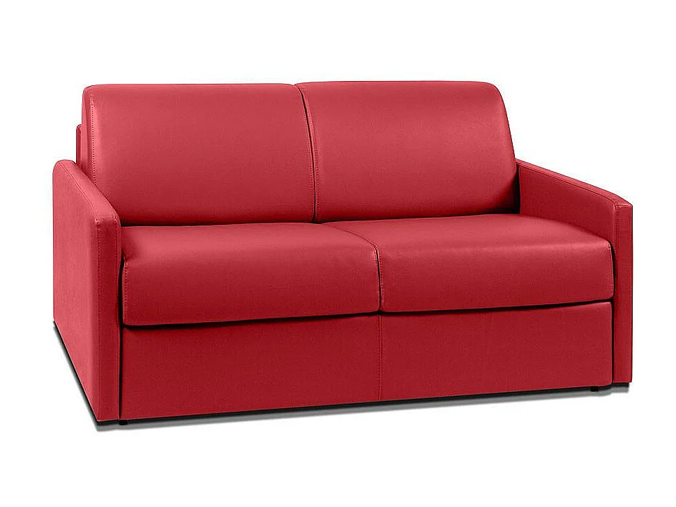 Tweezits express-bedbank van kunstleer CALIFE - rood - slaapafmeting 120 cm