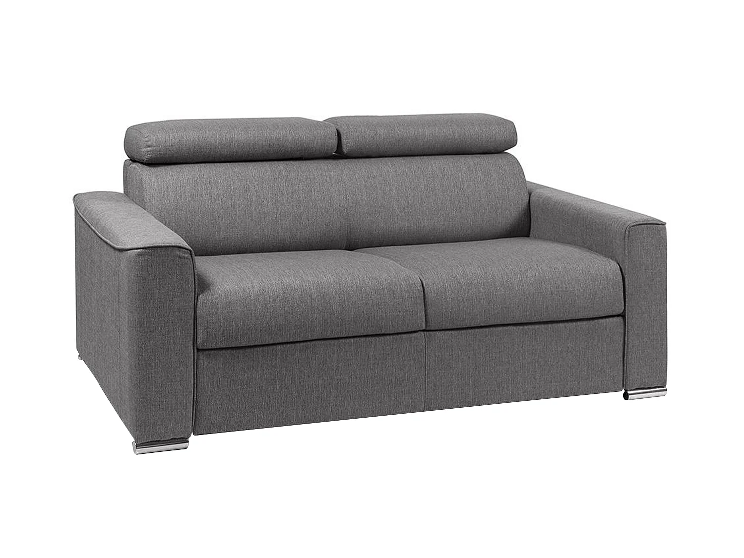 Divano letto 2 posti a ribalta in Tessuto Grigio - Larghezza Materasso 120 cm - VIZIR