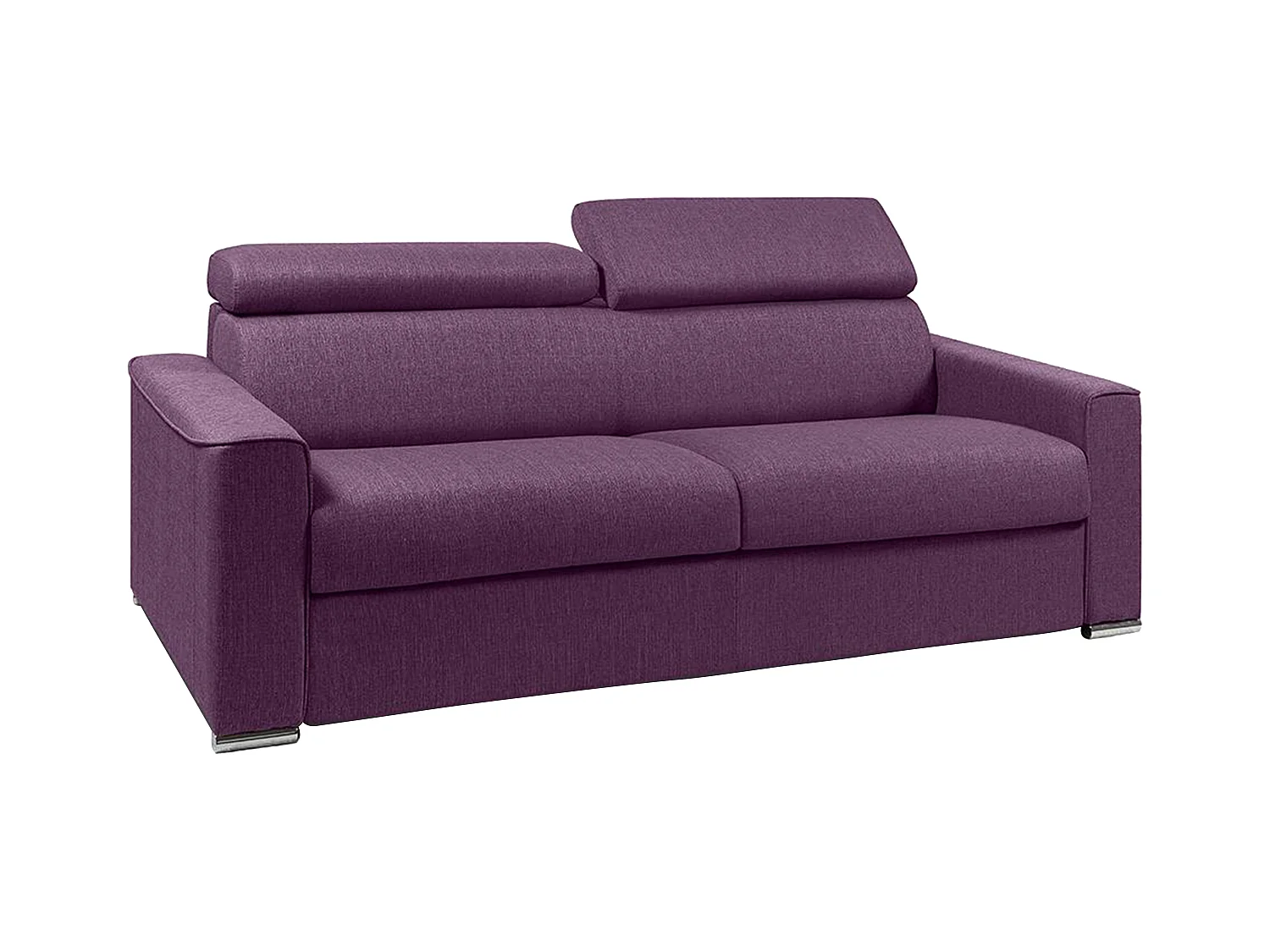 Schlafsofa 4-Sitzer - Liegefläche: 160 cm - Matratzenhöhe: 18 cm - Stoff - Violett - VIZIR