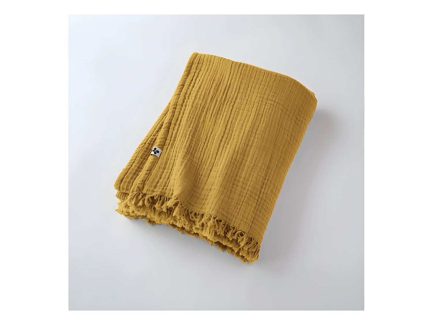 Plaid à franges "Gaïa" toutes dimensions "Gaze de Coton"