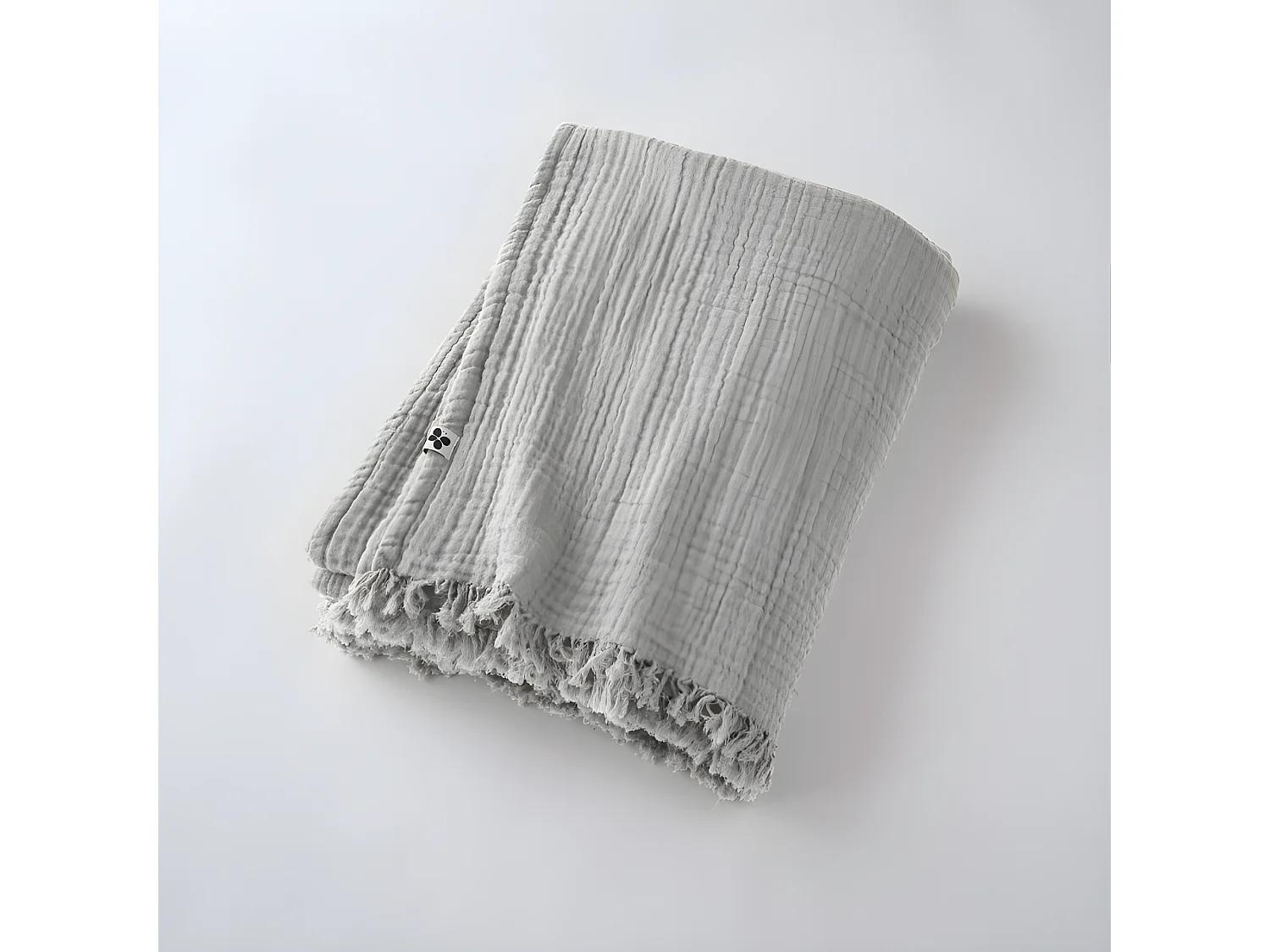 Plaid à franges "Gaïa" toutes dimensions "Gaze de Coton"