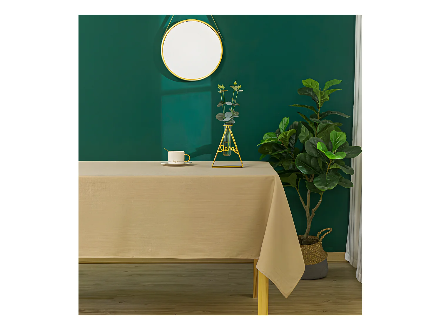 Nappe antitache unie Beige rectangulaire 145 x 240 cm