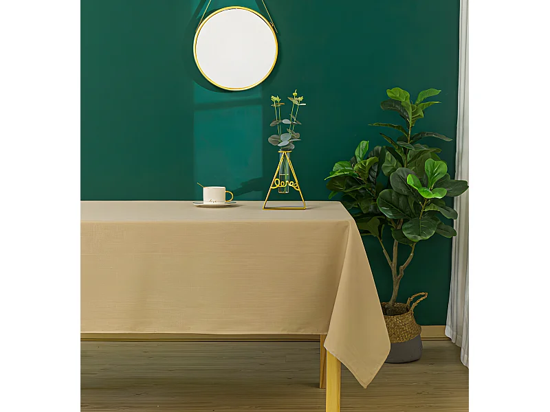 Nappe antitache unie Beige rectangulaire 145 x 240 cm