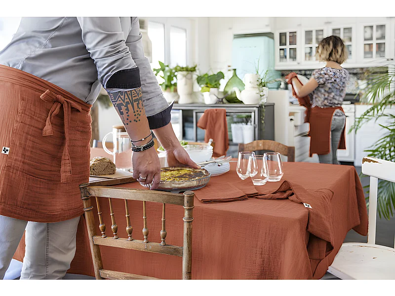 Nappe de table "Gaïa" 150 x 350 cm "Gaze de Coton"