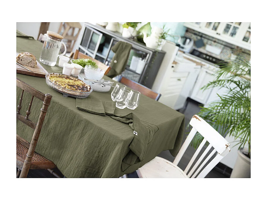 Nappe de table "Gaïa" 150 x 350 cm "Gaze de Coton" l'Effet Papillon