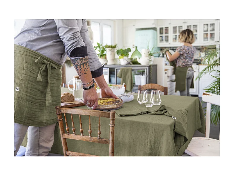 Nappe de table "Gaïa" 150 x 350 cm "Gaze de Coton" l'Effet Papillon